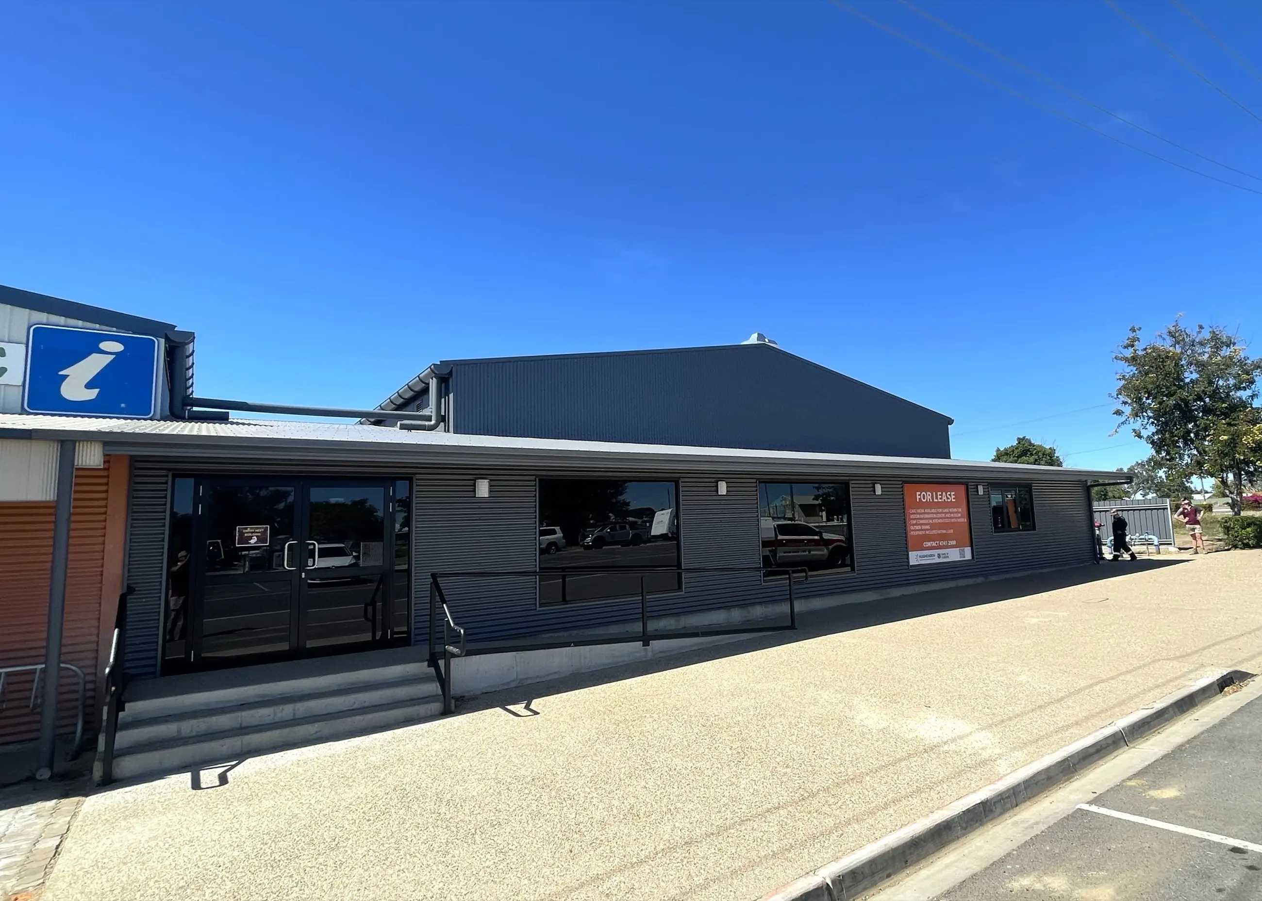 Accessible ramp and covered entry along the completed Flinders Discovery Centre frontage
