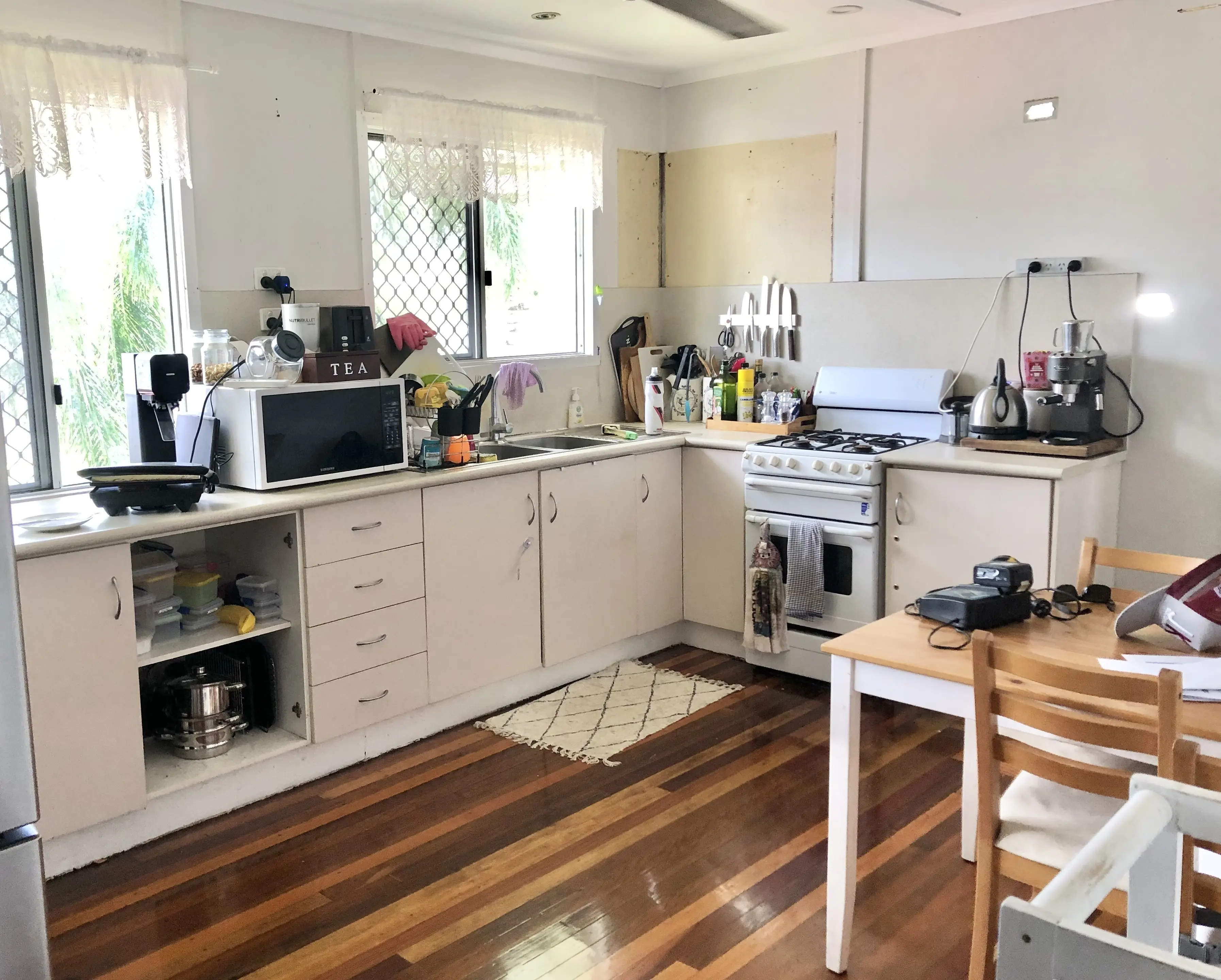 The original 1970s kitchen before renovation work began