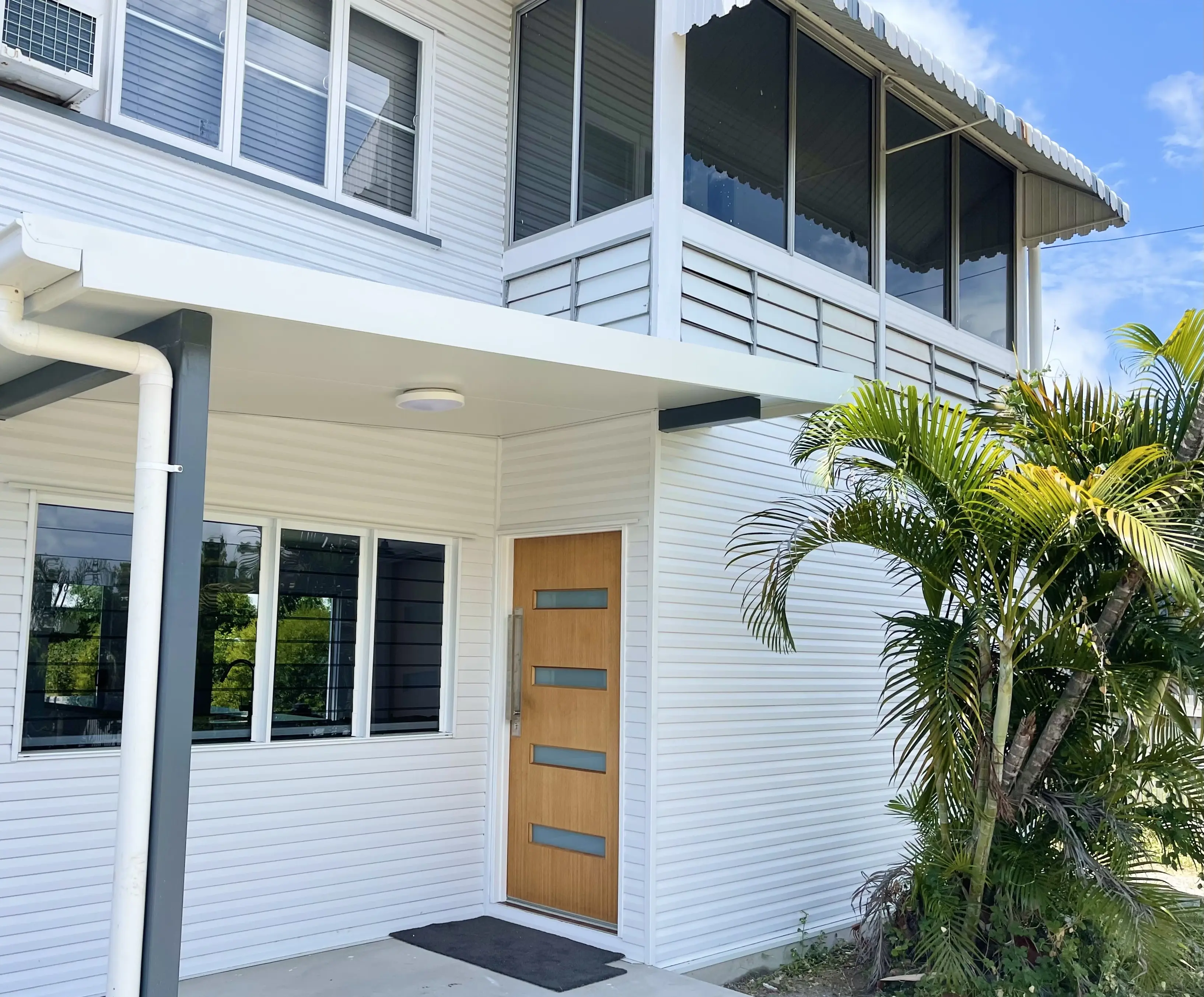 The finished entry porch after a lift and renovation