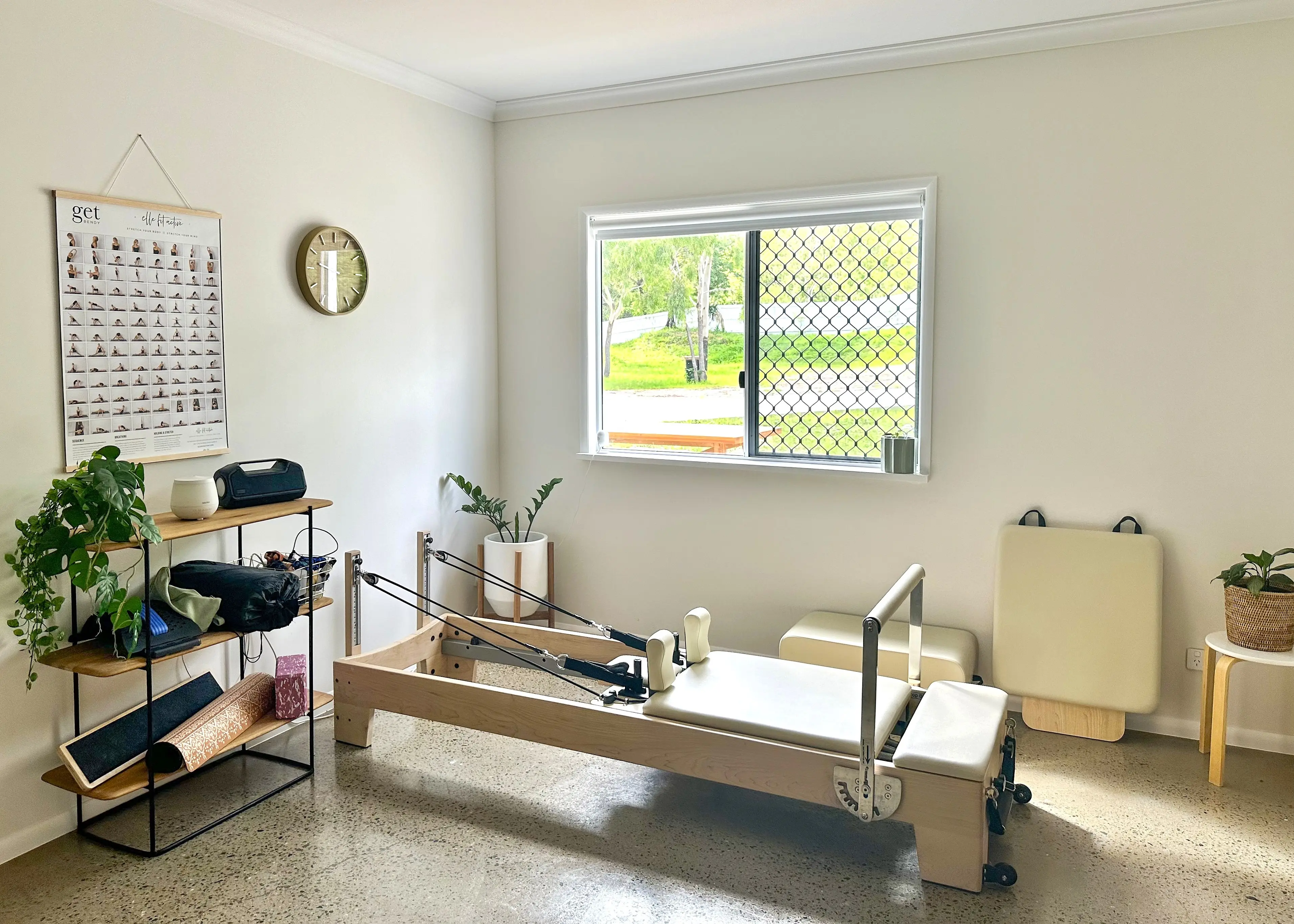 A home pilates studio built into a custom home